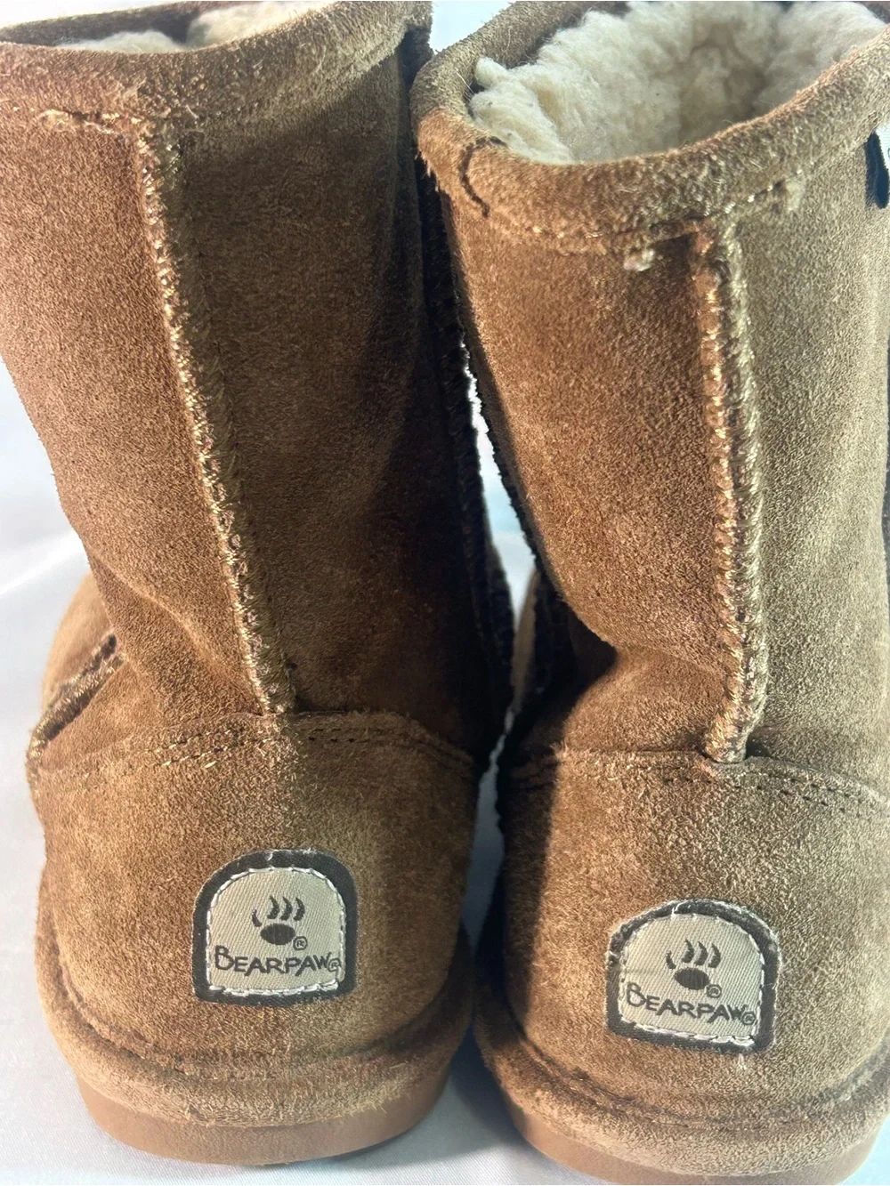 BearPaw Women's Shearling-Lined Suede Slip-On Boots - Chestnut
